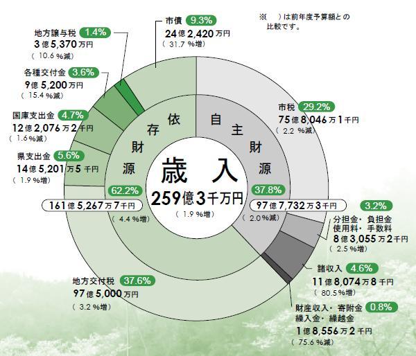 平成21年度歳入詳細のグラフ