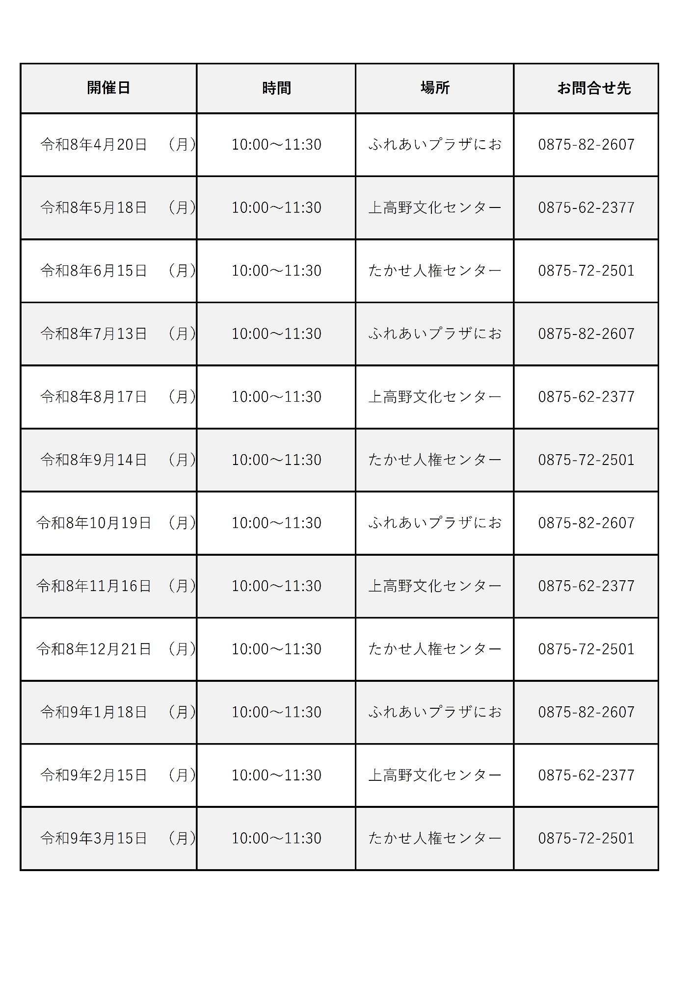 令和8年度職業相談一覧
