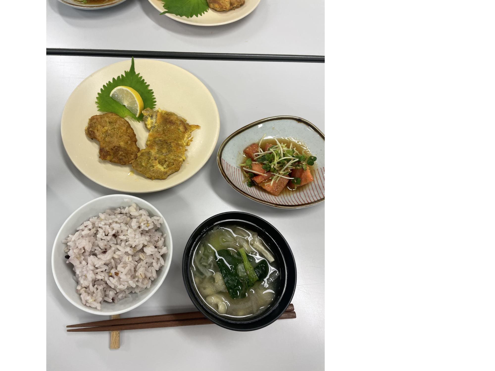 調理実習のメニュー