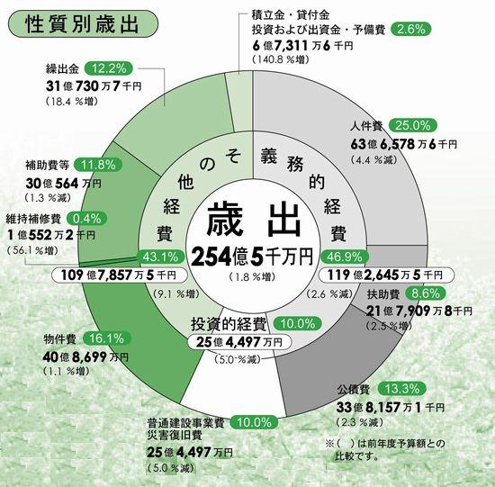 平成20年度性質別歳出詳細のグラフ