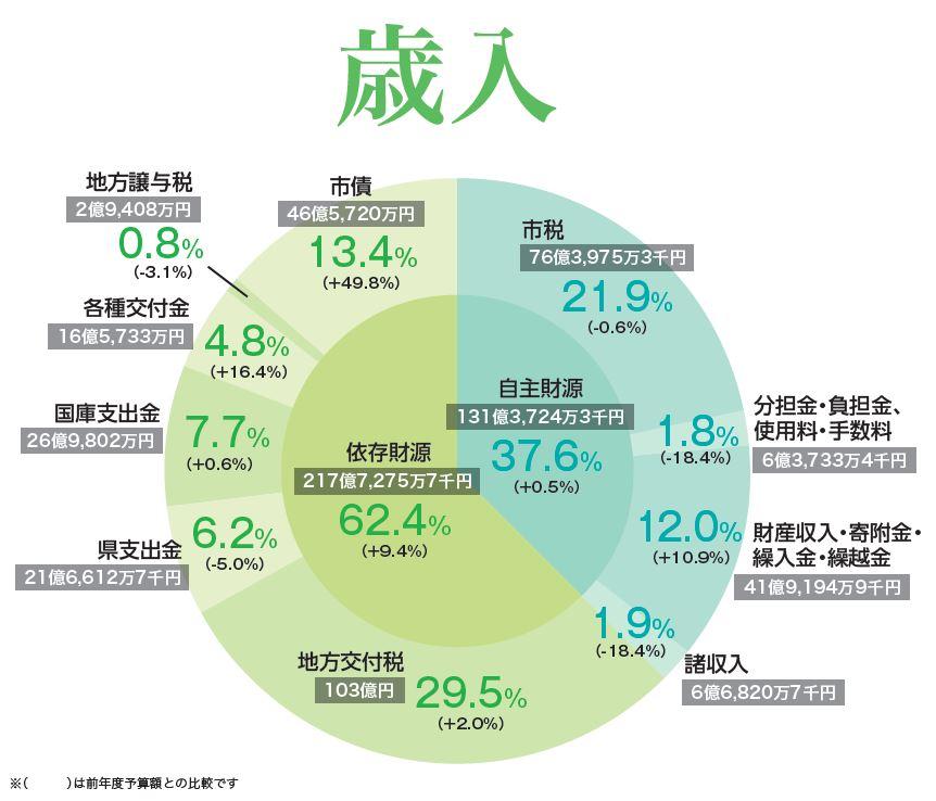 令和2年度歳入詳細のグラフ