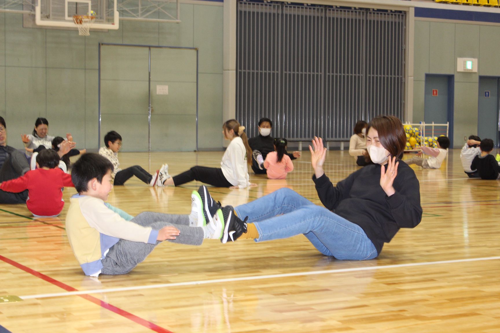 親子運動遊び中