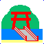 津嶋神社の鳥居につながる橋のイラスト