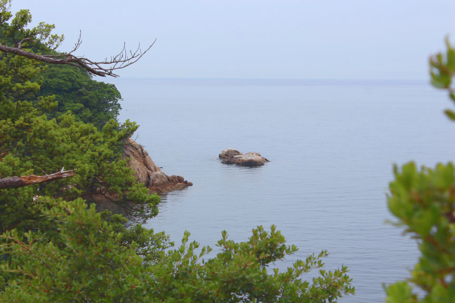 海に浮かぶ平石