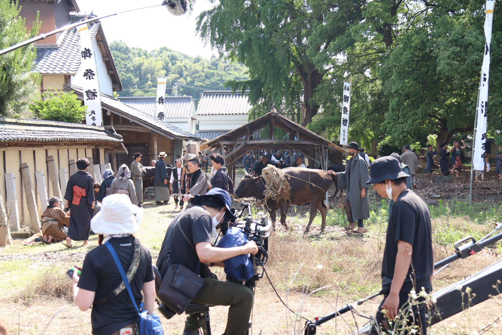 映画「黒の牛」撮影風景