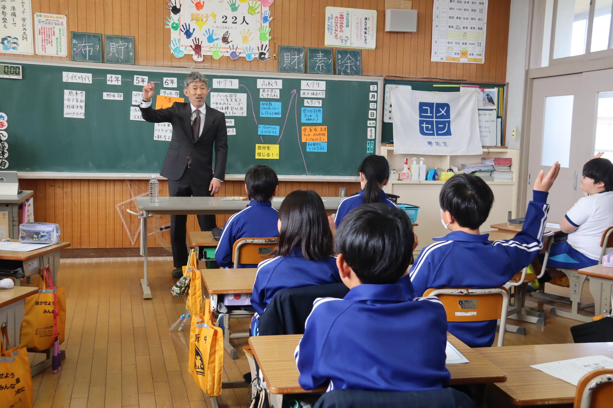 トップアスリートから『夢を持つこと』の大切さを学ぼう（比地小学校）