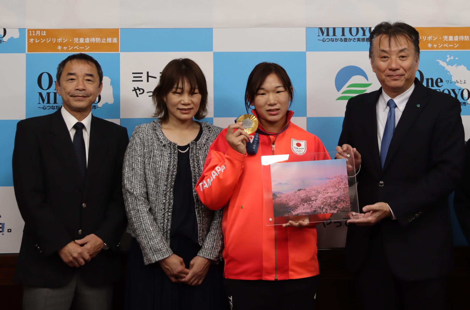 元木咲良選手と記念写真