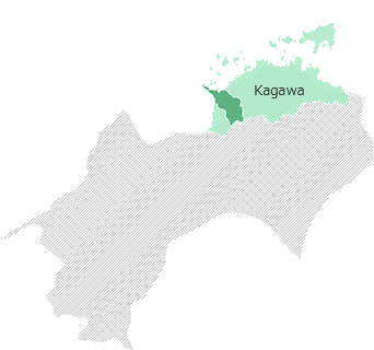 香川県三豊市の位置を表す図。三豊市は香川県の西部に位置している。